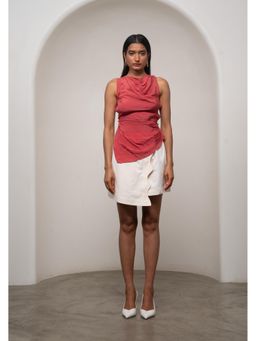 Advait - Peach Sena Resort Top and Skirt