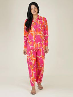 SPARSA - Pink Printed Cotton Co-Ord Set
