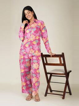 SPARSA - Pink Floral Printed Cotton Co-Ord Set