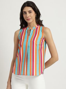 FableStreet - Multi-Colour Stripes Printed Top