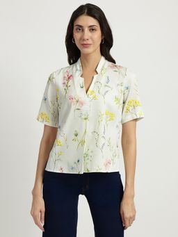 FableStreet - Floral Printed Top - White