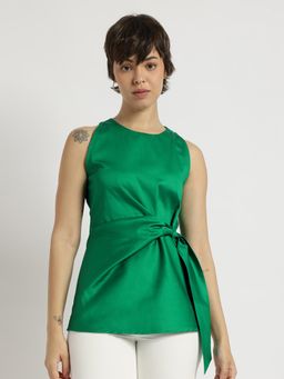 FableStreet - Cotton Tie Up Top - Green