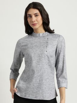 FableStreet - High NeckTop - Grey