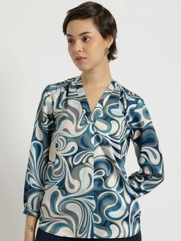 FableStreet - Satin Front Pleat Top