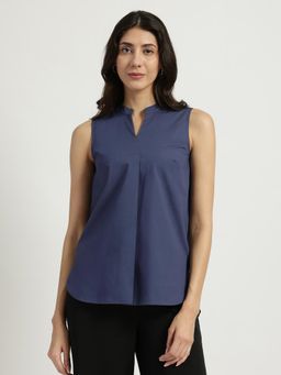 FableStreet - Cotton Sleeveless Top - Grey