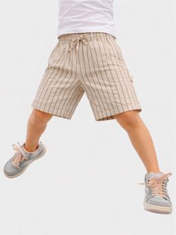 Somersault - Boys Stripe Ecru Cotton Knee Length Shorts