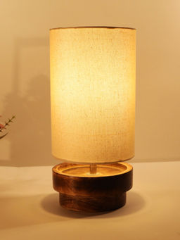 Homesake - Wood Lampshade Bedside Lamp Concentric Khaki