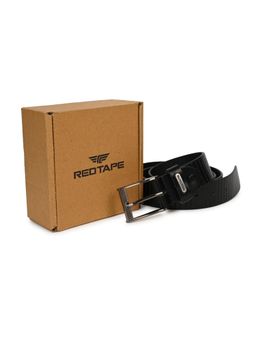 Red Tape - Men Black Textured Casual Belt