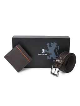 Red Tape - Men Brown Leather Solid Gift Set