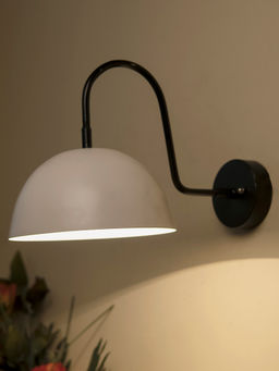 Homesake - Metal White 8Inch Gooseneck Wall Light