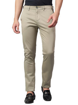 Cantabil - Green Solid Stretchable Casual Trouser