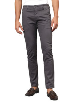 Cantabil - Grey Self Design Stretchable Casual Trouser