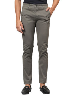 Cantabil - Olive Self Design Stretchable Casual Trouser