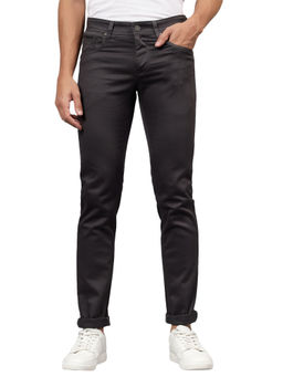 Cantabil - Dark Grey Self Design Stretchable Casual Trouser