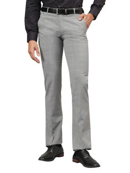 Cantabil - Grey Checks Formal Trouser