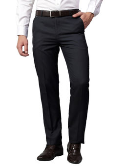 Cantabil - Navy Blue Solid Stretchable Formal Trouser