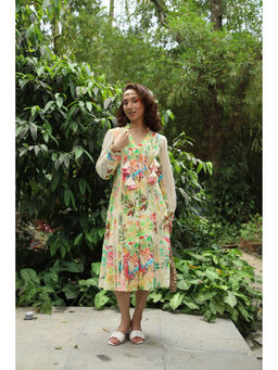 September Spring - Kiana Tropical Print Midi Dress
