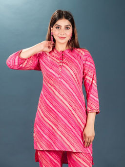 ARAMYA - Women Soft Cotton Leheriya Stripe Kurti