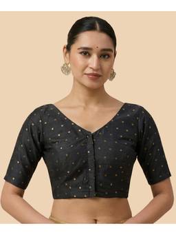 Studio Shringaar - Women Black Woven Cotton Blend Blouse