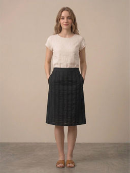 Scoup - Black Dobby A-Line Skirt