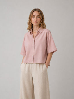 Scoup - Peach Short Length Cotton Shirt