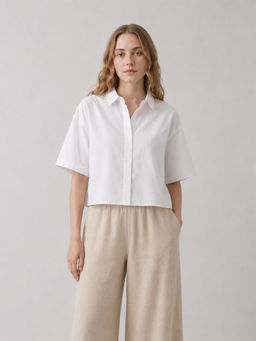 Scoup - Short Length White Cotton Shirt