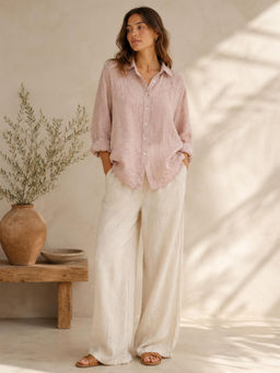 Scoup - Peach Cotton Loose Weave Shirt