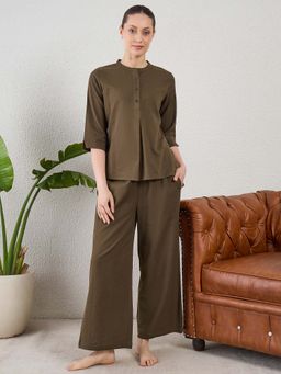 July Nightwear - July For Women Cotton Brown Top & Pyjama