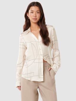 Forever New - White Geometric Shirt