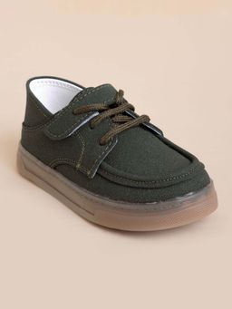 Hopscotch - Unisex Olive Solid Sneakers