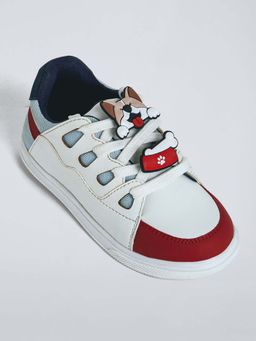 Hopscotch - Boys White Lace-Up Sneakers