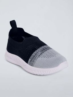 Hopscotch - Unisex Black-Grey Slip-On Sneakers