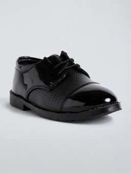 Hopscotch - Boys Black Lace-Up Oxfords