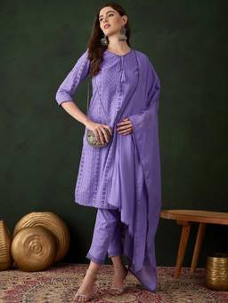 Gahan - Womens Schifilli Embroidered Kurta with Pant & Dupatta