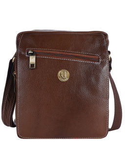 HiLEDER - Leather Messenger 9" Sling Cross Body Travel Handbag Men Women Coffee