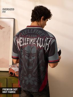 The Souled Store - Charcoal Character Oversized Fit Polo T-Shirt