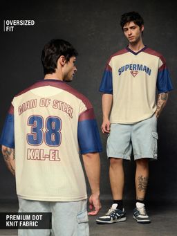 The Souled Store - Cream Typography Oversized Fit T-Shirt