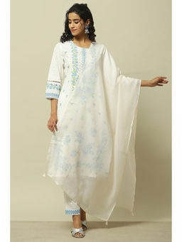 Rangriti - Ecru Polyester Dupatta