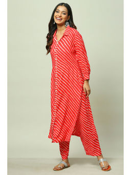 Rangriti - Red Rayon Straight Kurta with Palazzo (Set of 2)