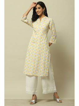 Rangriti - Yellow Cambric Straight Kurta