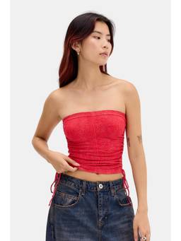 BDG by Urban Outfitters - Ruched Tapestry Band Crop Top