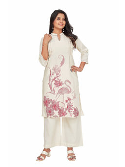 Amchoor - Women Maroon Cotton Floral Print Kurta with Palazzo (Set of 2)