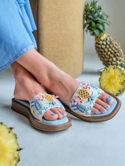 Fizzy Goblet - Women Pina Colada Blue Bomba Sliders