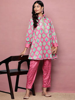 Ahalyaa - Women Printed Tunic and Pant (Set of 2)
