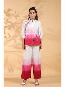 Zolo Label - Pink Cotton Embroidered Co-Ord (Set of 3)
