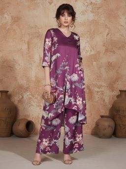 Dora Dori - Digital Print Front Slit Kurta & Pant (Set of 2)