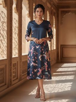 Dora Dori - Digital Floral Print A-Line Dress