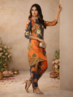 Dora Dori - Floral Printed Chanderi Co-Ord Set