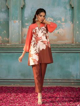 Dora Dori - Multi-Color Printed V-Neck Co-Ord Set