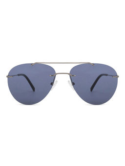 John Jacobs - Gunmetal - Blue Full Rim Pilot Polarized Sunglasses Unisex Sunglasses